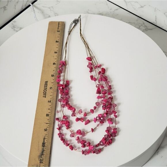 ARTISAN Layered Multi-strand Stone Chip & Wire Necklace - Picture 6 of 6